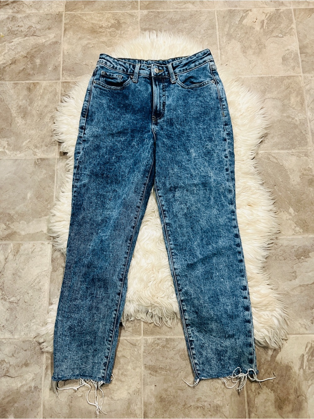 Old Navy Blue Acid-Wash Boyfriend Jeans